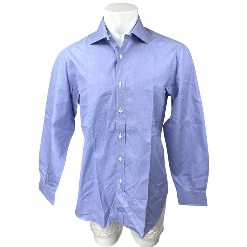 M Bardelli Milano Men's Blue Long Sleeve Button Down Dress Shirt Top Size 42